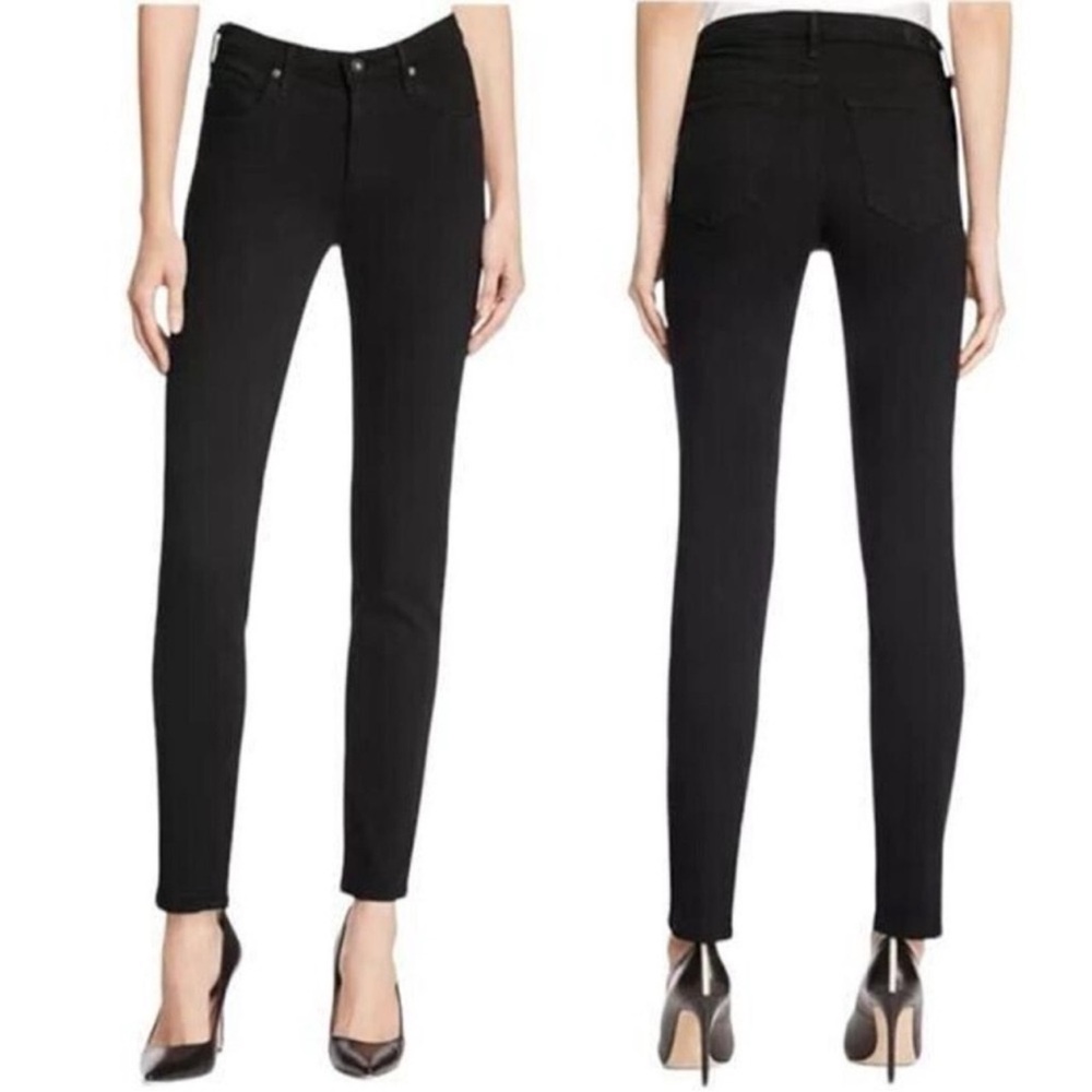 AG Adriano Goldschmied The Prima Cigarette Leg Black Denim Jeans Sz 25 Stretch